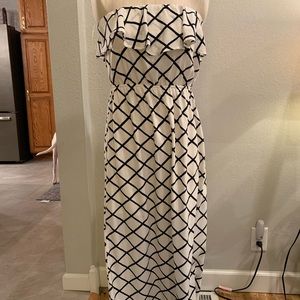 Black & White Diamond Print Maxi Dress